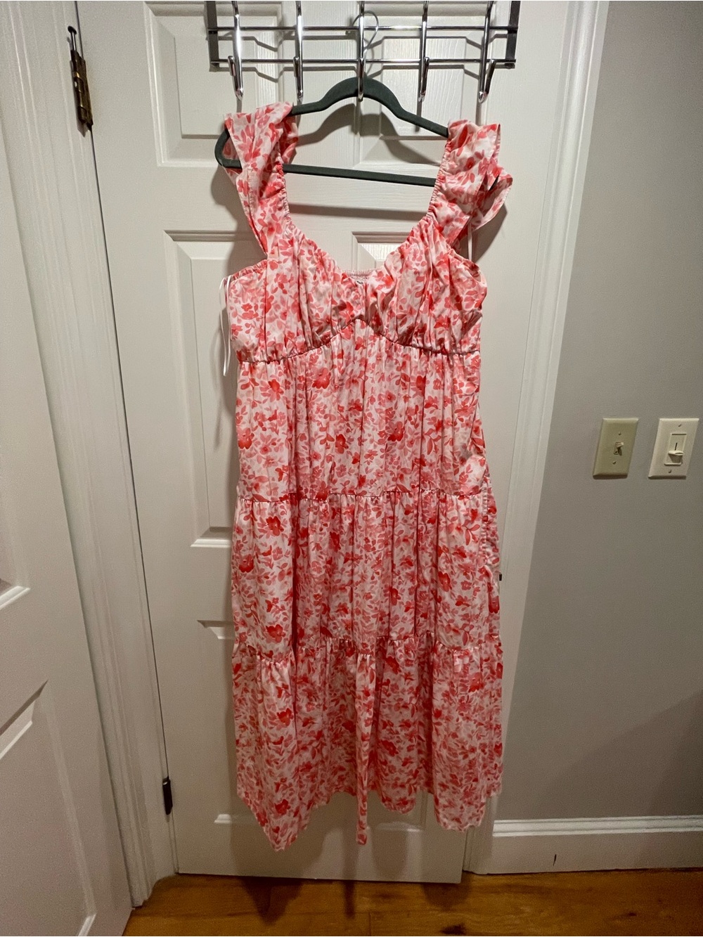 Abercrombie & Fitch Pink Floral Tiered Ruffle Sundress